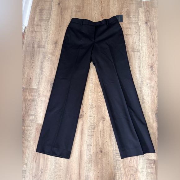 NWT Brooks Brothers Caroline Fit black wool pleated trousers size